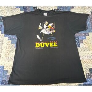 Vintage‎ Duvel Belgian Beer Black Delta Tee Size XL